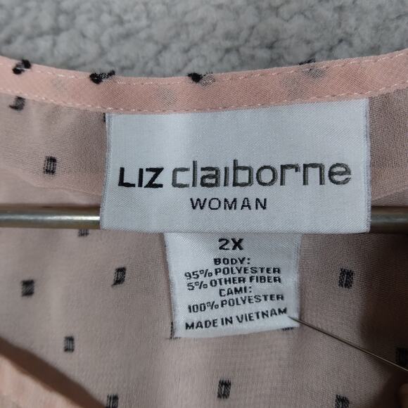 Liz Claiborne blouse size 2X sheer pale peach sleeveless pullover - Picture 4 of 7